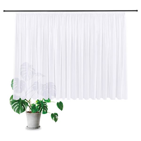 Gardine Laura II Webstoff - Weiß - 450 x 175 cm