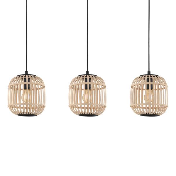 Pendelleuchte Bordesley III Stahl - 3-flammig