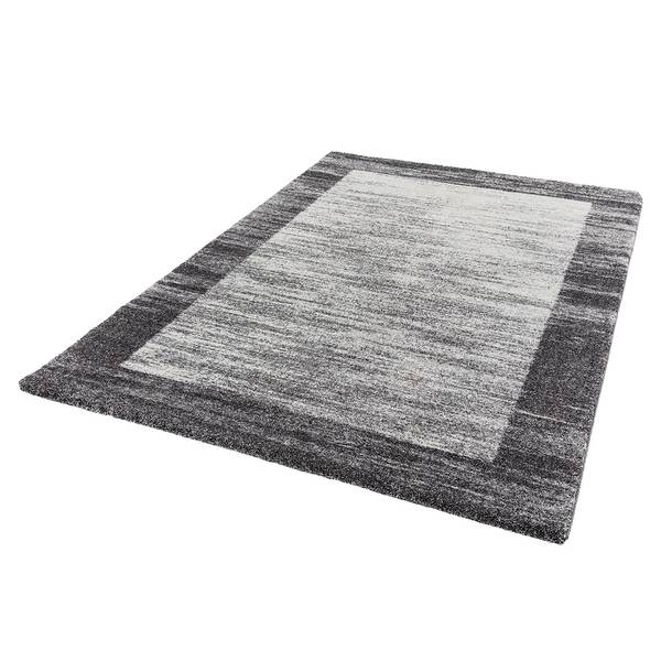 Hochflorteppich Savona III Webstoff - Dunkelgrau / Grau - 67 x 130 cm