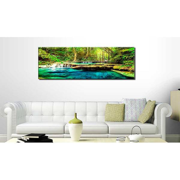 Afbeelding A Jewel of Nature linnen - groen/blauw - 120 x 40 cm