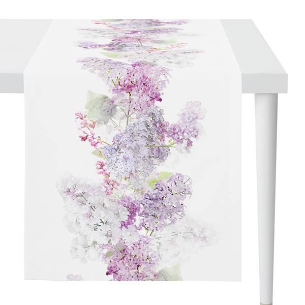 Tafelloper 6913 katoen - wit/paars