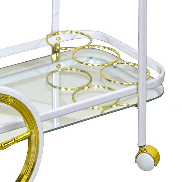 Servierwagen Buddina I Glas / Metall - Weiß