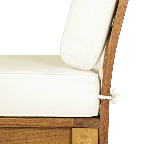 Loungegroep LEXI 5-delig geweven stof/massief acaciahout - wolwit/bruin - wolwit