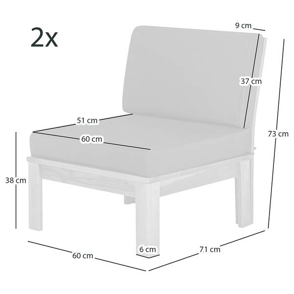 Loungegroep LEXI 5-delig geweven stof/massief acaciahout - wolwit/bruin - wolwit