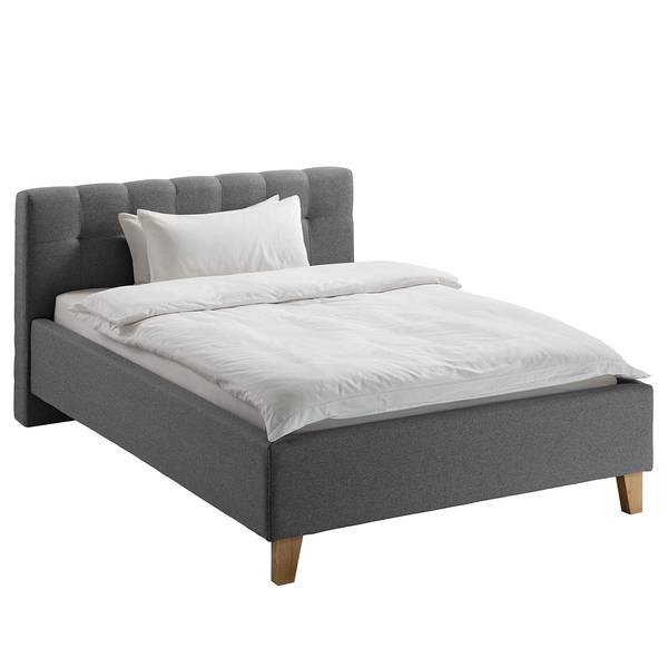 Polsterbett Woodlake I Webstoff Mavie: Basalt - 160 x 200cm - Ohne Stauraum