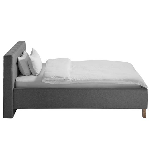 Polsterbett Woodlake I Webstoff Mavie: Basalt - 160 x 200cm - Ohne Stauraum