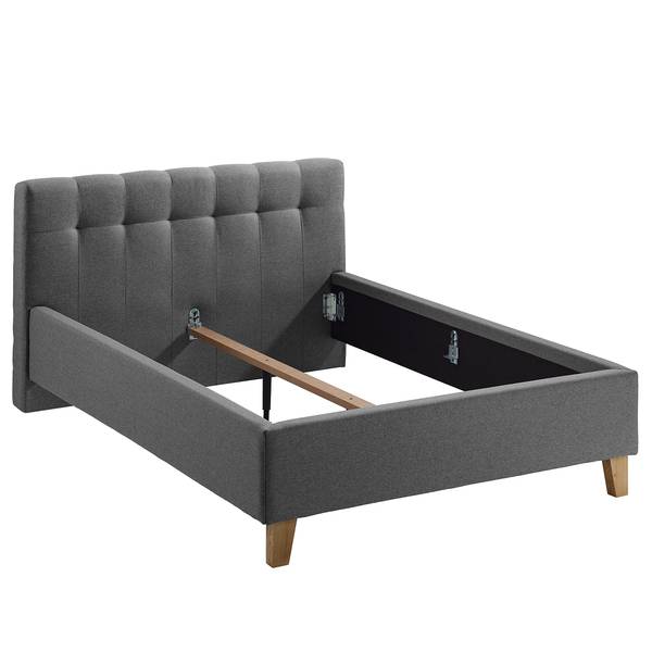Polsterbett Woodlake I Webstoff Mavie: Basalt - 160 x 200cm - Ohne Stauraum