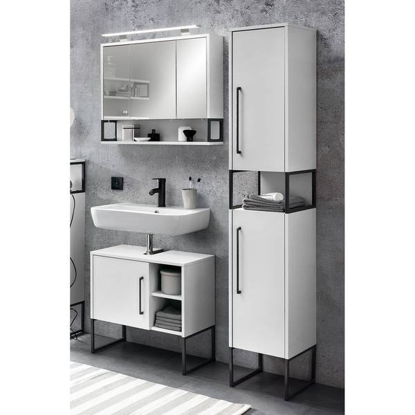 Set di 3 mobili da bagno Limone II Illuminazione inclusa - Bianco