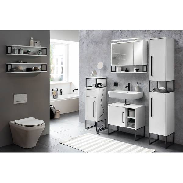 Set di 3 mobili da bagno Limone II Illuminazione inclusa - Bianco