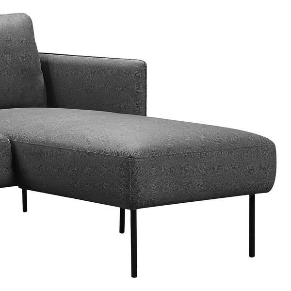 Ecksofa Cedars Microfaser - Dunkelgrau - Longchair davorstehend rechts