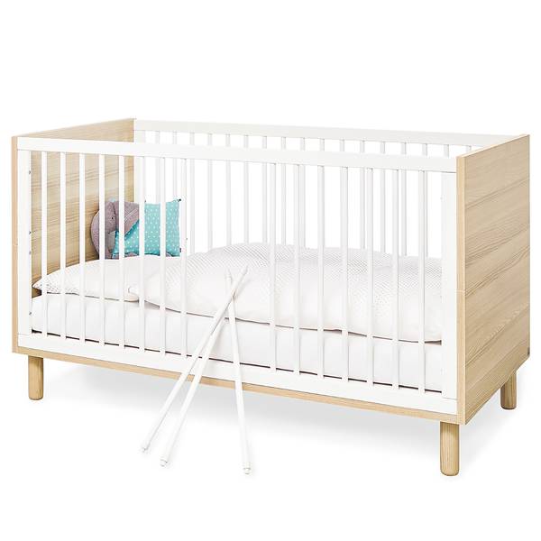 Kinderbett 'Flow' Weiß - Holz teilmassiv - 75 x 85 x 145 cm
