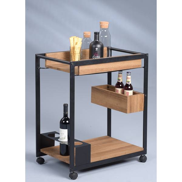 Bijzettafel Kadoka II eikenhouten look/zwart