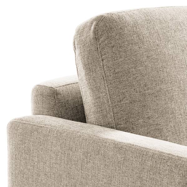 Hoekbank Bellaire textielmix - lichtbeige - chaise longue vooraanzicht rechts - zwart