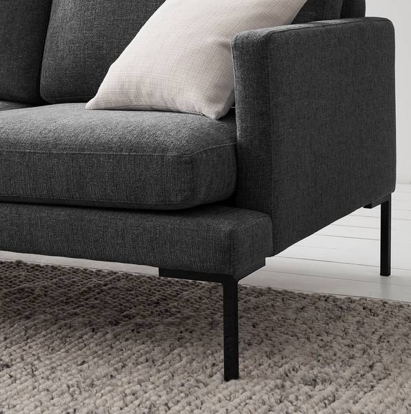 Ecksofa Bellaire Mischgewebe - Schwarz - Ottomane davorstehend links - Schwarz