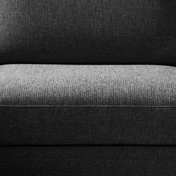 Ecksofa Bellaire Mischgewebe - Schwarz - Ottomane davorstehend links - Schwarz