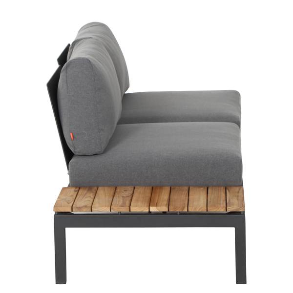 Loungesofa Alvida II Teak massiv / Aluminium - Anthrazit / Braun