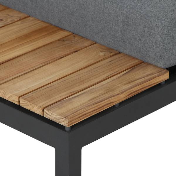 Loungesofa Alvida II Teak massiv / Aluminium - Anthrazit / Braun