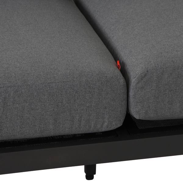 Loungesofa Alvida II Teak massiv / Aluminium - Anthrazit / Braun