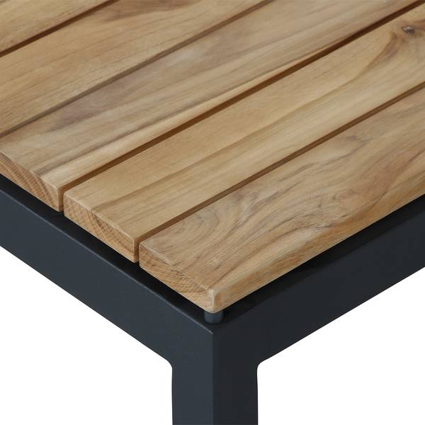 Loungetisch Alvida Teak massiv / Aluminium - Anthrazit / Braun