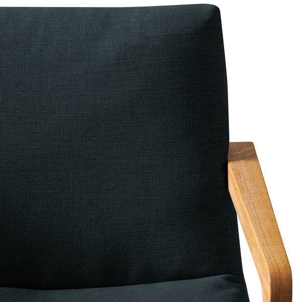 Sessel Sonka II Flachgewebe - Dunkelblau - Mit Armlehnen