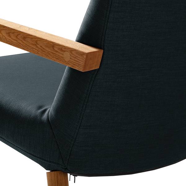 Sessel Sonka II Flachgewebe - Dunkelblau - Mit Armlehnen
