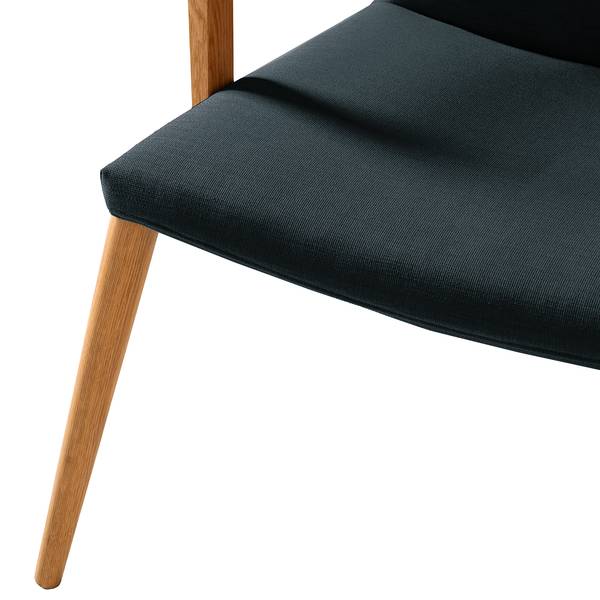 Sessel Sonka II Flachgewebe - Dunkelblau - Mit Armlehnen