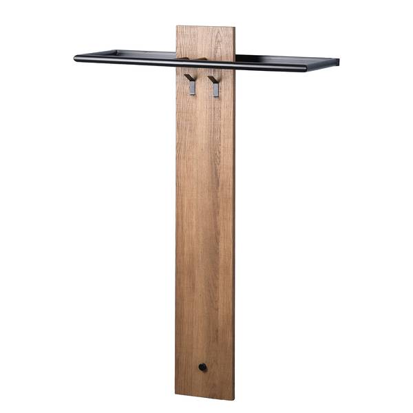 Wandgarderobe Longport eikenhouten look/zwart