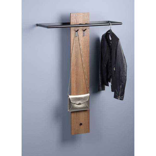 Wandgarderobe Longport eikenhouten look/zwart