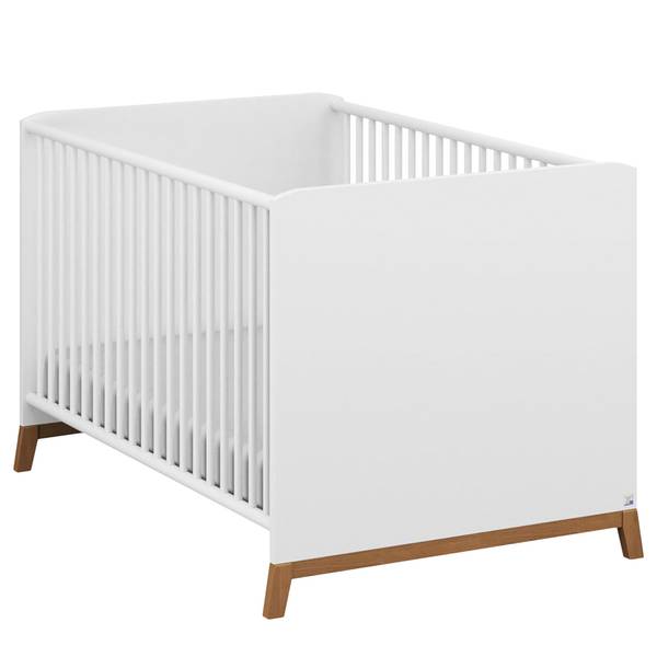 Kinderbett Carlsson Weiß - Eiche - 80 x 79 x 144 cm