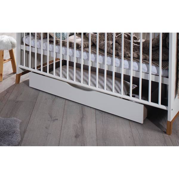 Kinderbett Carlsson Weiß - Eiche - 80 x 79 x 144 cm