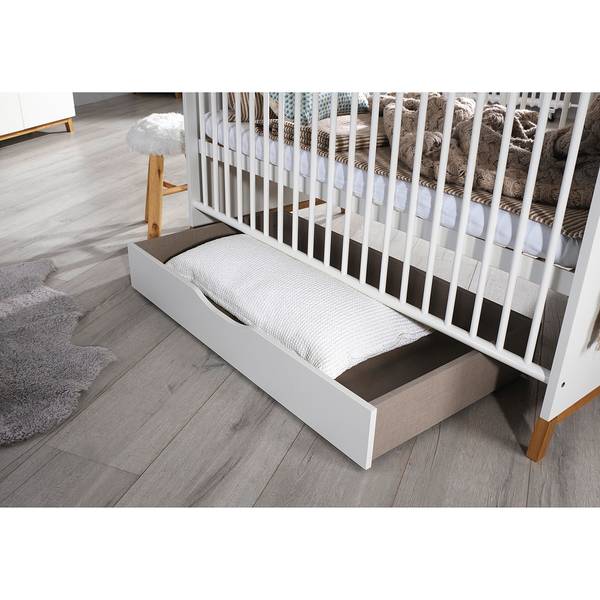 Kinderbett Carlsson Weiß - Eiche - 80 x 79 x 144 cm