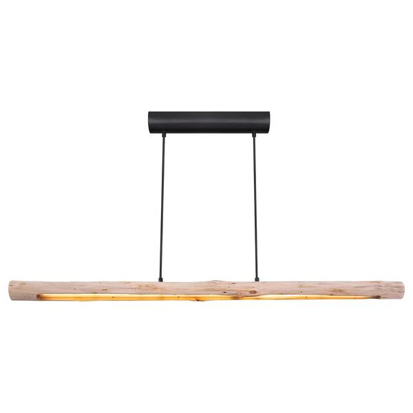 LED-hanglamp Mella II massief eucalyptushout/ijzer - 1-lichts
