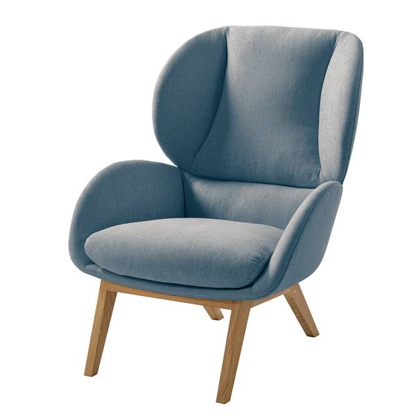 Fauteuil MAROLS Tissu Saia: Bleu jean - Chêne clair
