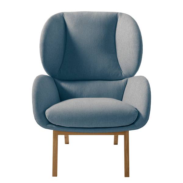 Fauteuil MAROLS Tissu Saia: Bleu jean - Chêne clair
