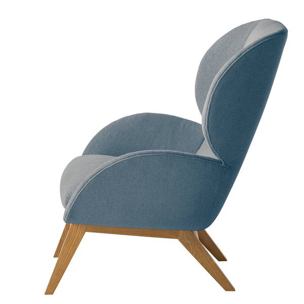 Fauteuil MAROLS Tissu Saia: Bleu jean - Chêne clair