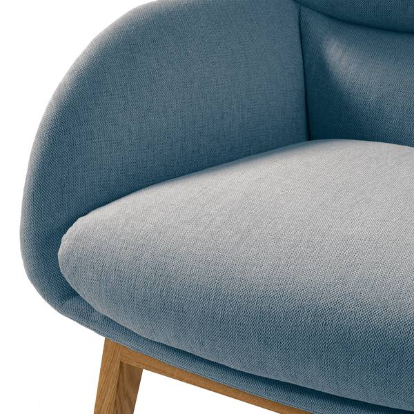 Fauteuil MAROLS Tissu Saia: Bleu jean - Chêne clair
