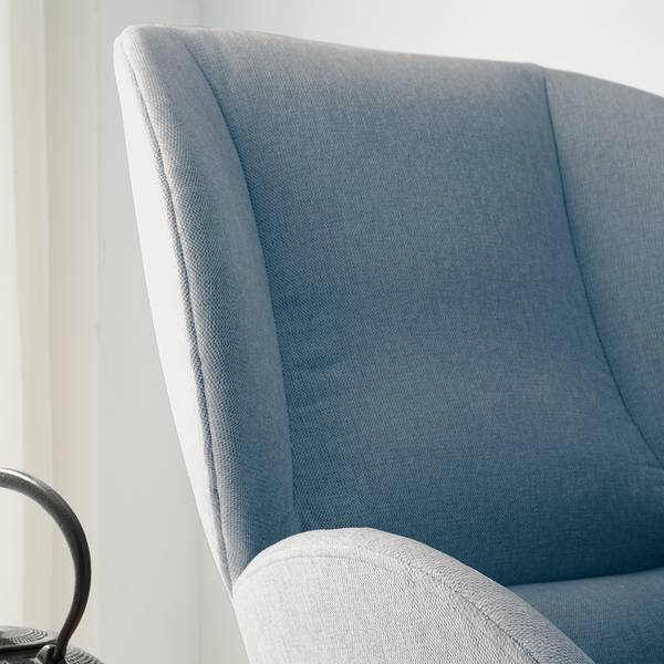 Fauteuil MAROLS Tissu Saia: Bleu jean - Chêne clair