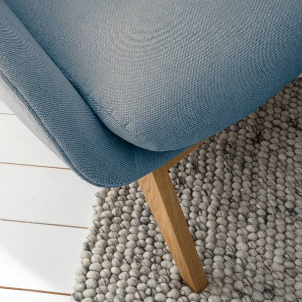 Fauteuil MAROLS Tissu Saia: Bleu jean - Chêne clair