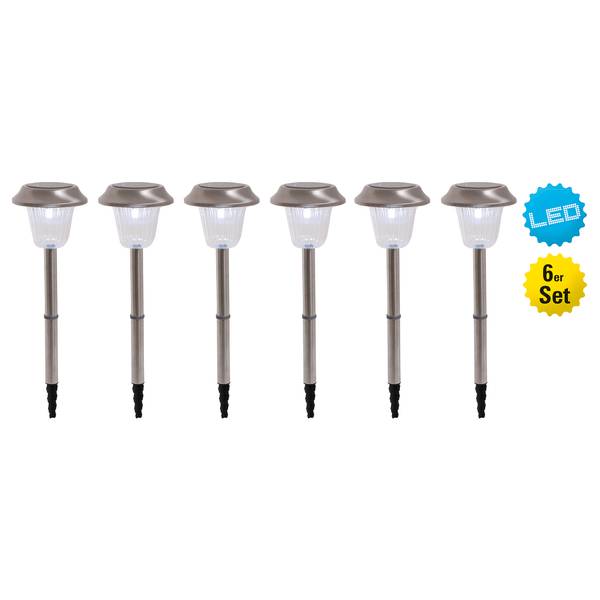 LED-grondspies Rowley (set van 6) kunststof/metaal - 6 lichtbronnen