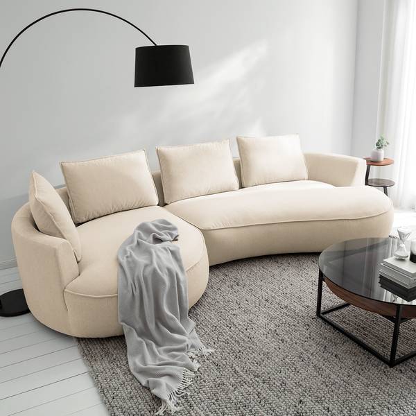 Bigsofa BUCKLEY Webstoff Saia: Beige - Ausrichtung links