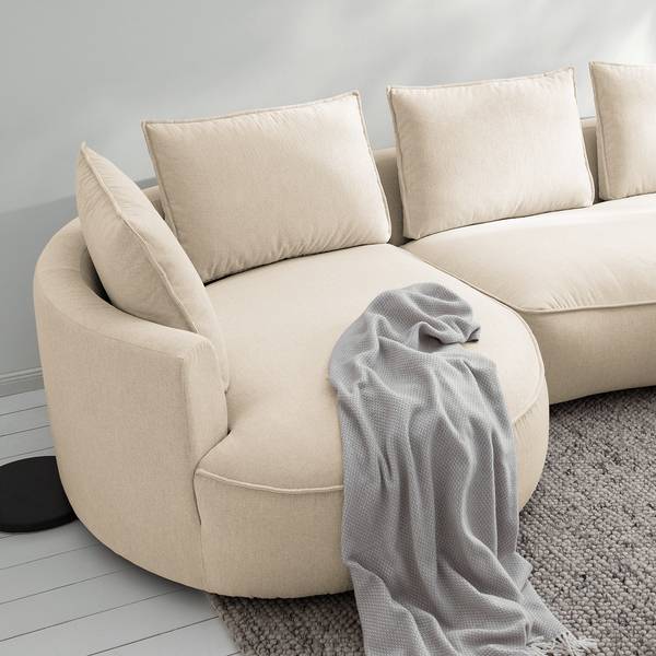 Bigsofa BUCKLEY Webstoff Saia: Beige - Ausrichtung links
