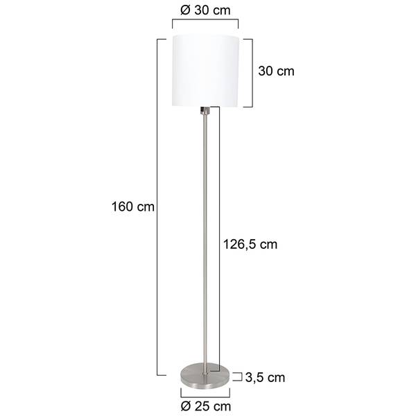 Staande lamp Noor katoen/ijzer - 1 lichtbron