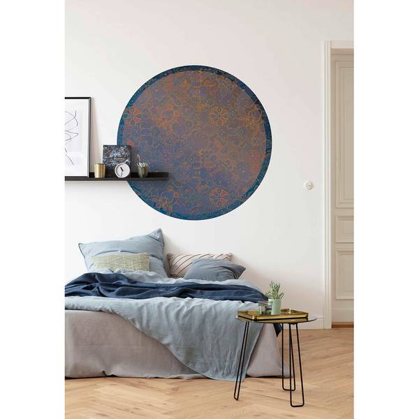 Fotobehang Ornament latexinkt/vlies - bronskleurig/blauw