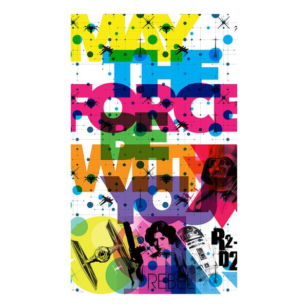 Fototapete StarWars NeonGeometrics Leia Vlies - Bunt