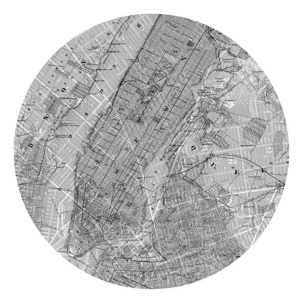 Vlies Fototapete Map Latextinte / Vlies  - Schwarz / Weiß
