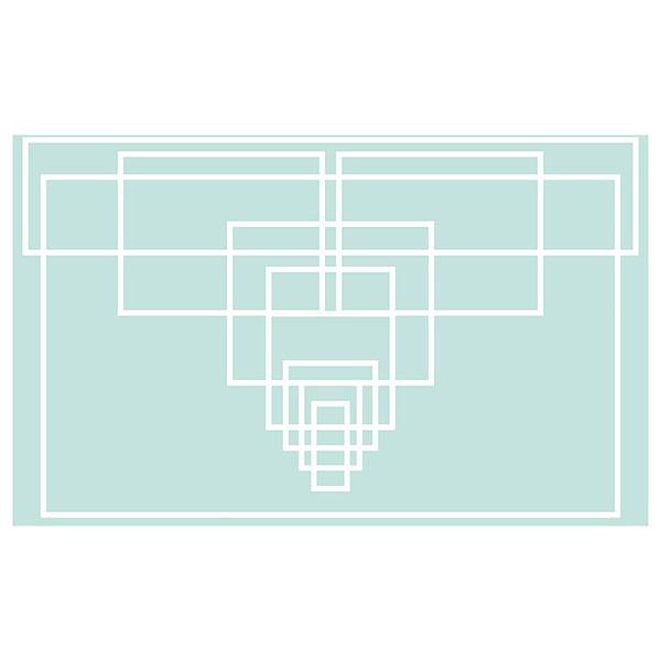 Papier peint Mills Board Center Ice II Intissé - Turquoise