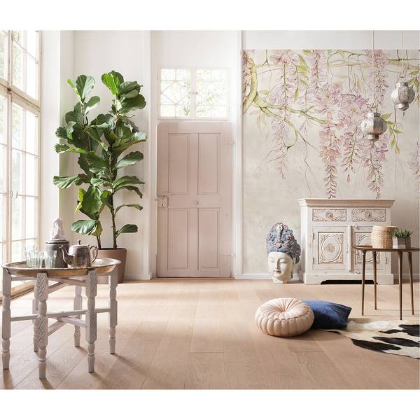 Papier peint intissé Wisteria Intissé - Multicolore