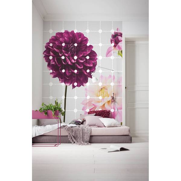 Vlies Fototapete Flowers & Dots Vlies - Bunt