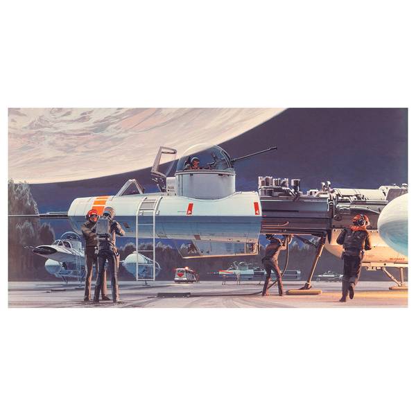 Papier peint Star Wars Yavin YWing Intissé - Multicolore
