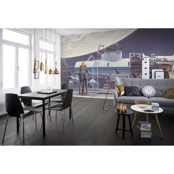 Papier peint Star Wars Yavin YWing Intissé - Multicolore